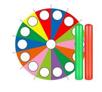 NJIEzhao Games Rainbow Parachute Toy 2-6M Whack A Mole Play Fun Outdoor Playground Team Building Exercise Activities Parachute Play(6M Parachute 2 Rods)