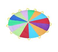 NJIEzhao Hot Diameter Rainbow Parachute Toys Jump Bag Sports Development Outdoor Umbrella Parachute Toy Bounce Play Mat Parachute Play(2m)