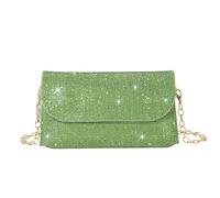 NJIEzhao Rhinestone Evening Clutch Bag Sparkling Women Shiny Tote Purse Bags PU Leather Diamond Mini Handbag Female Shoulder Bags Clutch Bag for Women(Green)