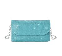 NJIEzhao Rhinestone Evening Clutch Bag Sparkling Women Shiny Tote Purse Bags PU Leather Diamond Mini Handbag Female Shoulder Bags Clutch Bag for Women(Blue)
