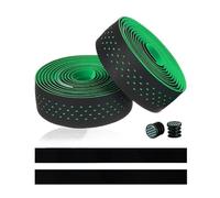 NJIEzhao Soft Road Bike Bar Tape Cork EVA PU Handlebar Professional Cycling Damping Anti-Vibration Wrap Handlebar Tape(Green)