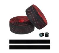 NJIEzhao Soft Road Bike Bar Tape Cork EVA PU Handlebar Professional Cycling Damping Anti-Vibration Wrap Handlebar Tape(Red)