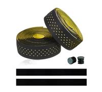NJIEzhao Soft Road Bike Bar Tape Cork EVA PU Handlebar Professional Cycling Damping Anti-Vibration Wrap Handlebar Tape(Yellow)
