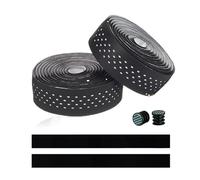 NJIEzhao Soft Road Bike Bar Tape Cork EVA PU Handlebar Professional Cycling Damping Anti-Vibration Wrap Handlebar Tape(White)