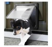 NJIEzhao Strong Lockable Dog Door with Privacy Protection Flap Gate Pet Dog Door For Big Small Dogs Pet Large Animal Door(Black,S)