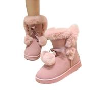 NJIEzhao Women Snow Boots Women Snow Boots Winter Shoes Ball Mid-Calf Female Non-Slip Casual(Pink,6.5)