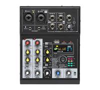 NJJIHUI Digital Mixer, Mixer 4 Channel Sound Table 88 DSP Effect Mixing Console with USB Record Play For music production