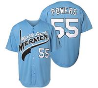 NJKA Kenny Powers #55 Baseball Jersey Shirt Eastbound and Down Movie Baseball Jersey Stitched - blue - Medium