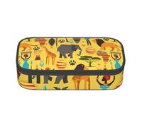 njkhbolk Africa Elephant Print pencil case,large capacity,portable lightweight stationery box