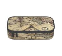 njkhbolk Ancient Map World Globe Print pencil case,large capacity,portable lightweight stationery box