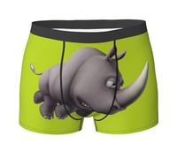 njkhbolk Angry Rhino Print Men'S Underwear Comfortable Soft Breathable Everyday Boxer Briefs, Black, M