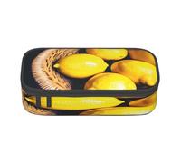 njkhbolk Basket Lemons Print pencil case,large capacity,portable lightweight stationery box
