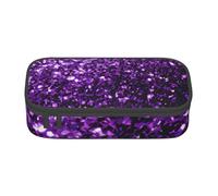 njkhbolk Beautiful Purple Glitter Print pencil case,large capacity,portable lightweight stationery box
