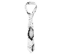 njkhbolk Black and White Snakeskin Necktie Fashion Versatile Suitable for Various Occasions Black One Size, black, One Size