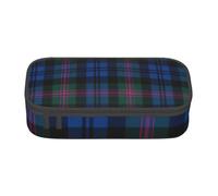 njkhbolk Blue and Green Scottish Tartan Print pencil case,large capacity,portable lightweight stationery box