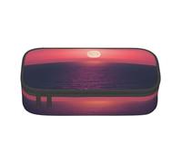 njkhbolk Bright Moon at Sea Hippie Print pencil case,large capacity,portable lightweight stationery box