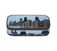 njkhbolk Chicago Print pencil case,large capacity,portable lightweight stationery box