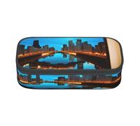 njkhbolk Chicago Reflected Print pencil case,large capacity,portable lightweight stationery box