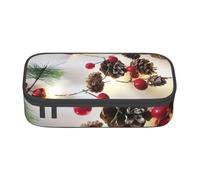 njkhbolk Christmas Garland with Lights Print pencil case,large capacity,portable lightweight stationery box
