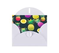 njkhbolk Colorful Fruit Pineapple Print Greeting Cards With Envelopes,Personal And Business Use,Birthday,Wedding