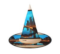 njkhbolk Fashion Chicago Reflected Print Halloween Full Hat,Foldable Cosplay Headwear,Costume Accessories