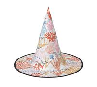 njkhbolk Fashion Coral Reef Print Halloween Full Hat,Foldable Cosplay Headwear,Costume Accessories