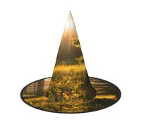 njkhbolk Fashion Morning Sunlight In Wilderness Print Halloween Full Hat,Foldable Cosplay Headwear,Costume Accessories