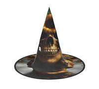 njkhbolk Fashion Sunflower Halloween Skull Print Halloween Full Hat,Foldable Cosplay Headwear,Costume Accessories