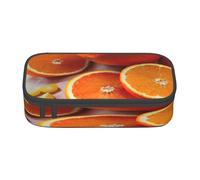 njkhbolk Fresh Orange Fruit Print pencil case,large capacity,portable lightweight stationery box