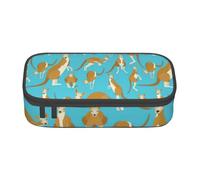 njkhbolk Funny Cartoon Kangaroo Zoo Print pencil case,large capacity,portable lightweight stationery box