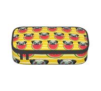 njkhbolk Funny French Bullfighting Watermelon Print pencil case,large capacity,portable lightweight stationery box