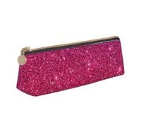 njkhbolk Gradient Sequin Sparkle Print Triangle Leather Stationery Storage Bag,Zipper Pen Case for Pencils,Pens,Makeup