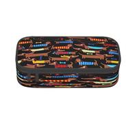 njkhbolk I Love My Dog Dachshunds Print pencil case,large capacity,portable lightweight stationery box