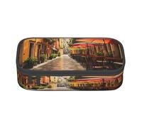 njkhbolk Italian Street Print pencil case,large capacity,portable lightweight stationery box