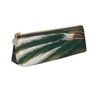 njkhbolk Los Angeles Palm Trees Print Triangle Leather Stationery Storage Bag,Zipper Pen Case for Pencils,Pens,Makeup