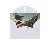 njkhbolk Old Viking Boat Print Greeting Cards With Envelopes,Personal And Business Use,Birthday,Wedding