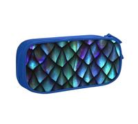 njkhbolk Portable 3D Magical Dragon Scales Pattern print stationery organizer,large capacity double layer zipper pencil case