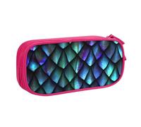 njkhbolk Portable 3D Magical Dragon Scales Pattern print stationery organizer,large capacity double layer zipper pencil case
