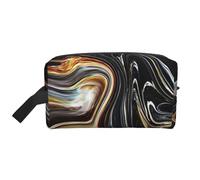 njkhbolk Portable Abstract Marble Ink Texture Print Travel Toiletry Bag,Daily Grooming Storage,Lightweight,Wide Open Design