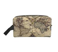 njkhbolk Portable Ancient Map World Globe Print Travel Toiletry Bag,Daily Grooming Storage,Lightweight,Wide Open Design