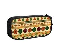 njkhbolk Portable Bohemia Style Traditional African Pattern print stationery organizer,large capacity double layer zipper pencil case