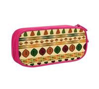 njkhbolk Portable Bohemia Style Traditional African Pattern print stationery organizer,large capacity double layer zipper pencil case