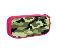 njkhbolk Portable Camo Green print stationery organizer,large capacity double layer zipper pencil case