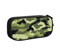 njkhbolk Portable Camo Green print stationery organizer,large capacity double layer zipper pencil case