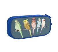 njkhbolk Portable Colorful Parrots On Tree print stationery organizer,large capacity double layer zipper pencil case