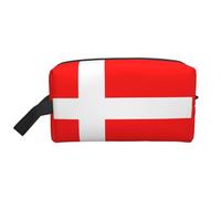 njkhbolk Portable Denmark Danish Flag Print Travel Toiletry Bag,Daily Grooming Storage,Lightweight,Wide Open Design