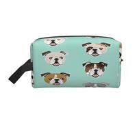 njkhbolk Portable English Bulldog Faces Print Travel Toiletry Bag,Daily Grooming Storage,Lightweight,Wide Open Design