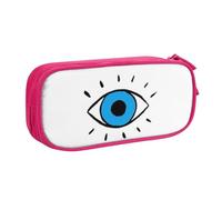 njkhbolk Portable Evil eye print stationery organizer,large capacity double layer zipper pencil case