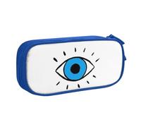 njkhbolk Portable Evil eye print stationery organizer,large capacity double layer zipper pencil case