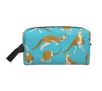 njkhbolk Portable Funny Cartoon Kangaroo Zoo Print Travel Toiletry Bag,Daily Grooming Storage,Lightweight,Wide Open Design